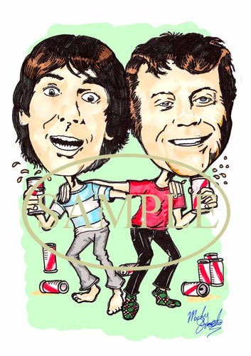 Cartoon: Moony and Ollie (medium) by Marty Street tagged keith,moon,oliver,reed,mod