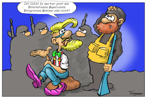 Cartoon: Hipster unter sich... (medium) by Troganer tagged terror,islamisten,is,hipster,seminar