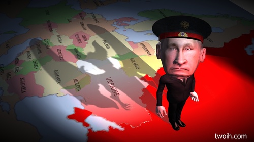 Cartoon: Putin Darkens Europe (medium) by TwoEyeHead tagged putin,russia,ukraine,europe,nato,soviet,union