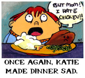 Cartoon: Tiny Comics 2 (medium) by nartleby tagged atc,dinner,sad,chicken,food