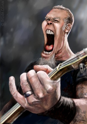 Cartoon: oh no! not another hetfield (medium) by sylvia tagged hetfield,caricature,metallica