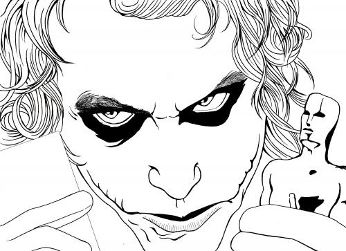 Cartoon: The Joker The Oscar winner (medium) by DJ SAVIOR tagged joker,heayh,ledger,batman,dark,knight,comic,illustrate,dj,savior,freak,oscar,the