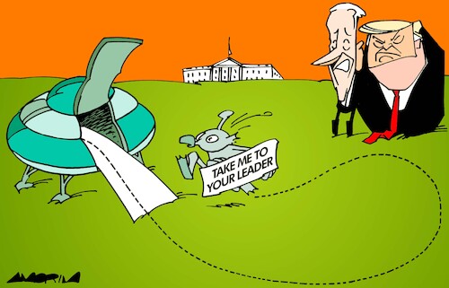 Cartoon: 2024 US presidential election (medium) by Amorim tagged biden,trump,2024,presidential,election,biden,trump,2024,presidential,election