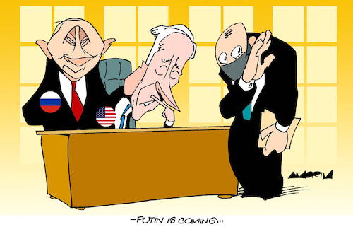 Cartoon: Alert (medium) by Amorim tagged putin,biden,ukraine