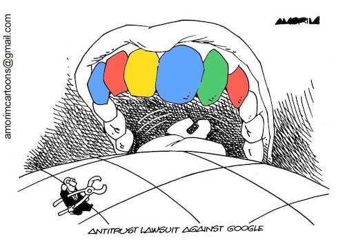Cartoon: Antitrust (medium) by Amorim tagged google,antitrust,adsense