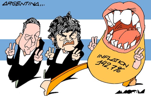 Cartoon: Argentina (medium) by Amorim tagged sergio,massa,javier,milei,argentina,sergio,massa,javier,milei,argentina