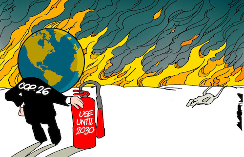 Cartoon: COP 26 II (medium) by Amorim tagged cop26,global,warming,climate,changes