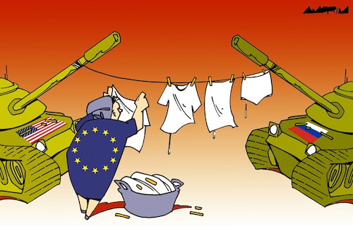 Cartoon: De-escalation (medium) by Amorim tagged usa,europe,russia