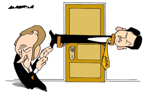 Cartoon: Deadlocks (medium) by Amorim tagged france,elections,macron,gabriel,attal,france,elections,macron,gabriel,attal