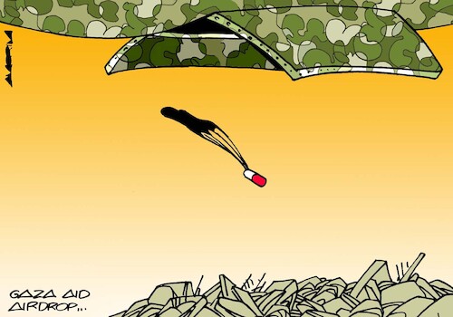 Cartoon: Food aid (medium) by Amorim tagged israel,usa,gaza,israel,usa,gaza