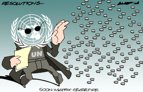 Cartoon: Gaza (medium) by Amorim tagged un,israel,gaza,un,israel,gaza