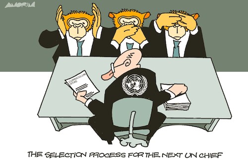 Cartoon: How Will Next UN Chief Be Chosen (medium) by Amorim tagged un,un