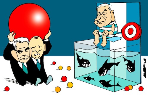 Cartoon: Israeli Opposition Coalition (medium) by Amorim tagged israel,netanyahu,lapid,bennett