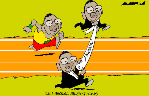 Cartoon: Macky Sall (medium) by Amorim tagged macky,sall,senegal,coup,etat,macky,sall,senegal,coup,etat