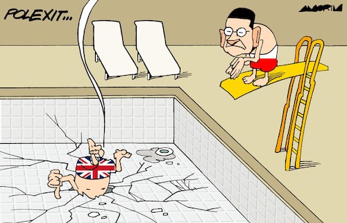 Cartoon: Polexit (medium) by Amorim tagged polexit,brexit,supply,crisis