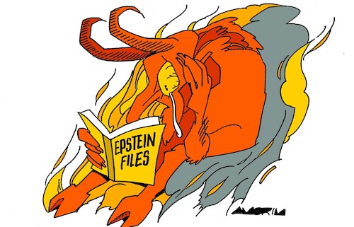 Cartoon: Readers (medium) by Amorim tagged epsteinfiles,epsteinfiles