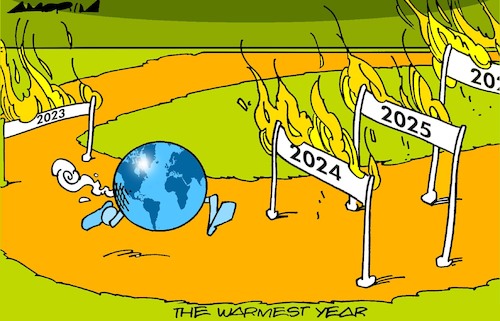 Cartoon: Running with hurdles (medium) by Amorim tagged global,warming,climate,changes,pollution,global,warming,climate,changes,pollution