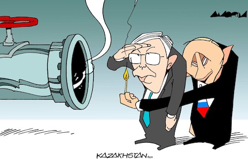 Cartoon: Shoot to kill (medium) by Amorim tagged kazakhstan,putin
