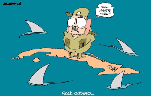 Cartoon: Siege of Cuba (medium) by Amorim tagged raulcastro,trump,cuba,raulcastro,trump,cuba
