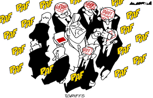 Cartoon: Tariffs (medium) by Amorim tagged trump,tariffs,tradewar,trump,tariffs,tradewar