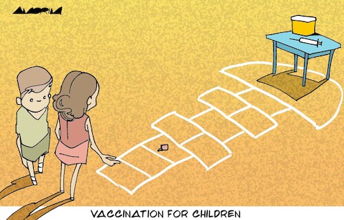 Cartoon: Vaccine for all (medium) by Amorim tagged vaccine,covid19,children