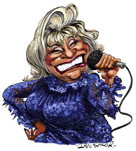 Cartoon: Celia Cruz (medium) by Ian Baker tagged celia,cruz,salsa,singer,jazz,mambo,latin,tropical,tito,puente,vocalist,ian,baker,caricature,cartoon,illustration