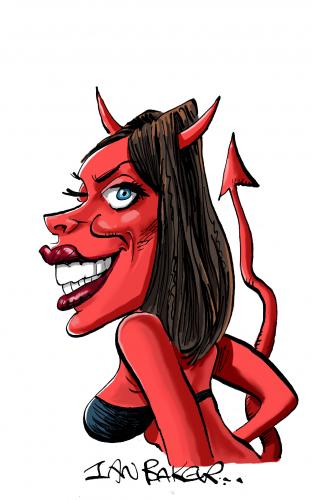 Cartoon: Devil Woman (medium) by Ian Baker tagged devil,woman