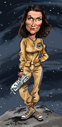 Cartoon: Holly Goodhead (medium) by Ian Baker tagged holly,goodhead,bond,james,007,girl,space,moonraker,sexy,spy,roger,moore,lois,chiles