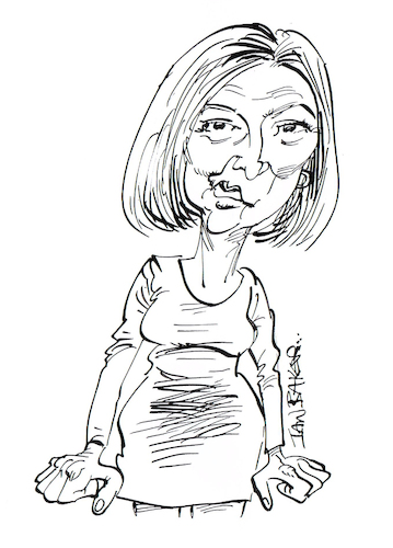 Cartoon: Liz Truss (medium) by Ian Baker tagged liz,truss,prime,minister,uk,england,tory,conservatives,parliament,ian,baker,cartoon,caricature,parody,satire,resigned