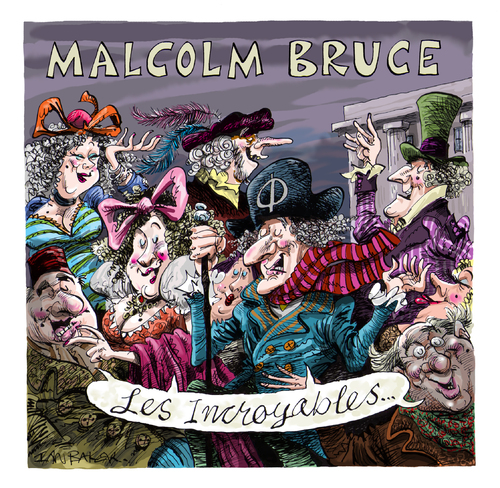 Cartoon: Malcolm Bruce CD cover artwork (medium) by Ian Baker tagged cd,compact,disc,ep,ian,baker,artwork,cartoon,malcolm,bruce,music,bass,guitar,tracks,jack,cream,les,incoribles