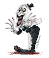 Cartoon: Art the Clown (small) by Ian Baker tagged art,the,clown,mike,giannelli,horror,movie,terrifier,halloween,christmas,ian,baker,cartoon,caricature,spoof,parody,illustration,scary,slasher,axe,blood