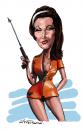 Cartoon: Claudine Auger (small) by Ian Baker tagged domino,thunderball,claudine,auger,james,bond,007