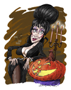 Cartoon: Elvira (small) by Ian Baker tagged elvira,mistress,dark,horror,sexy,caricature,films,pumpkin