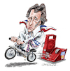 Cartoon: Evel Knievel (small) by Ian Baker tagged evel,knievel,stunt,performer,70s,bike,motorbike,cycle,jumps,toy,figure,ian,baker,cartoon,caricature,spoof,parody,humour,satire,nostalgia,tv