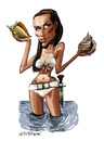 Cartoon: Honey Ryder (small) by Ian Baker tagged honey ryder ursula andress dr no james bond 007 spy sixties bikini shell caricature sea beach girl