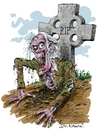 Cartoon: Kate Beaumonts Zombie (small) by Ian Baker tagged zombie horror living dead scary halloween grave skeleton