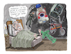 Cartoon: Scrooges 80s presents (small) by Ian Baker tagged ebeneezer,scrooge,dickens,christmas,carol,ghosts,ian,baker,cartoon,caricature,spoof,parody,satire,festive,2024,mr,frosty,mouse,trap,astro,wars,action,man,toys,gifts,presents