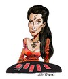 Cartoon: Solitaire (small) by Ian Baker tagged live and let die 007 james bond seventies tarot paranormal caricature solitaire jane seymour roger moore spy