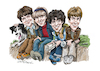 Cartoon: The Famous Five (small) by Ian Baker tagged the,famous,five,julian,dick,anne,george,timmy,jennifer,thanisch,michele,galagher,gary,russell,toddy,enid,blyton,childrens,books,novels,adventure