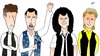 Cartoon: Queen (small) by gustavomchagas tagged queen freddie mercury john deacon brian may roger taylor band english rock