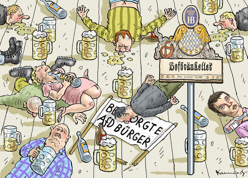 Cartoon: AfD im Hofbräukeller (medium) by marian kamensky tagged populisten,afd,kauder,cdu,moscheenbespitzelung,hofbräukeller,populisten,afd,kauder,cdu,moscheenbespitzelung,hofbräukeller