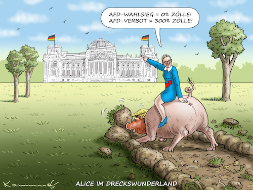 Cartoon: ALICE IM DRECKSWUNDERLAND (medium) by marian kamensky tagged alice,im,dreckswunderland,trump,bolsonaro,alice,im,dreckswunderland,trump,bolsonaro