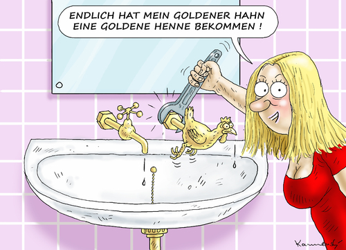 Cartoon: ALLES IST FISCHER WAS GLÄNZT (medium) by marian kamensky tagged fernsehpreis,goldene,henne,helene,fischer,fernsehpreis,goldene,henne,helene,fischer