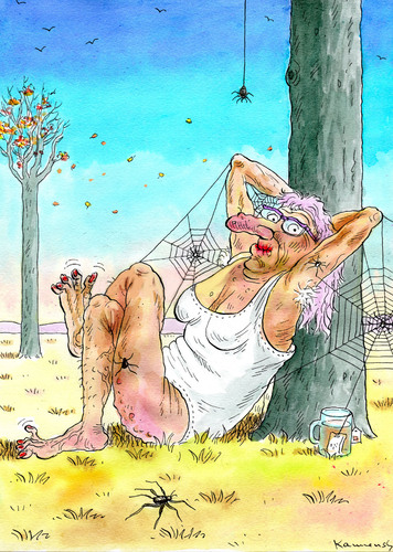 Cartoon: Altweibersommer (medium) by marian kamensky tagged älterwerden,herbst,tod,krankheit,älterwerden,herbst,tod,krankheit,alter,alt