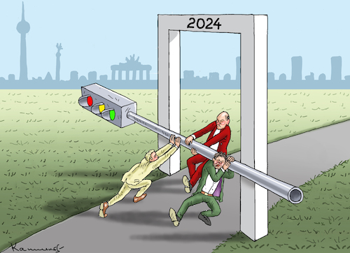 Cartoon: AMPELZUKUNFT 2024 (medium) by marian kamensky tagged bundeshaushalt,2024,scholz,merz,ampel,bundeshaushalt,2024,scholz,merz,ampel