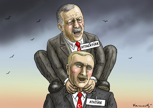 Cartoon: ATTACKTÜRKEI (medium) by marian kamensky tagged putsch,in,der,türkei,gescheitert,putsch,in,der,türkei,gescheitert