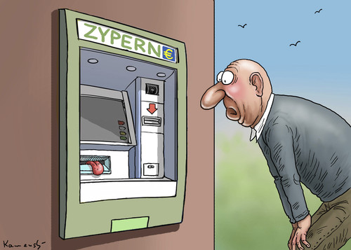 Cartoon: Bankautomat auf Zypern (medium) by marian kamensky tagged zypern,krise,bankenkrise,eu,rettungsschirm,zypern,krise,bankenkrise,eu,rettungsschirm