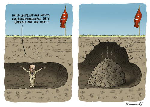 Cartoon: Bergwerkunfall Türkei (medium) by marian kamensky tagged soma,korruption,erdogan,türkei,bergwerkunglück,minenunglück,turkey,bergwerkunglück,türkei,erdogan,korruption