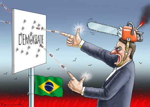 Cartoon: BOLSONARISTENANSTURM (medium) by marian kamensky tagged bolsonaristenansturm,brasilien,putsch,bolsonaristenansturm,brasilien,putsch