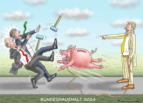 Cartoon: BUNDESHAUSHALT 2024 (medium) by marian kamensky tagged bundeshaushalt,2024,bundeshaushalt,2024